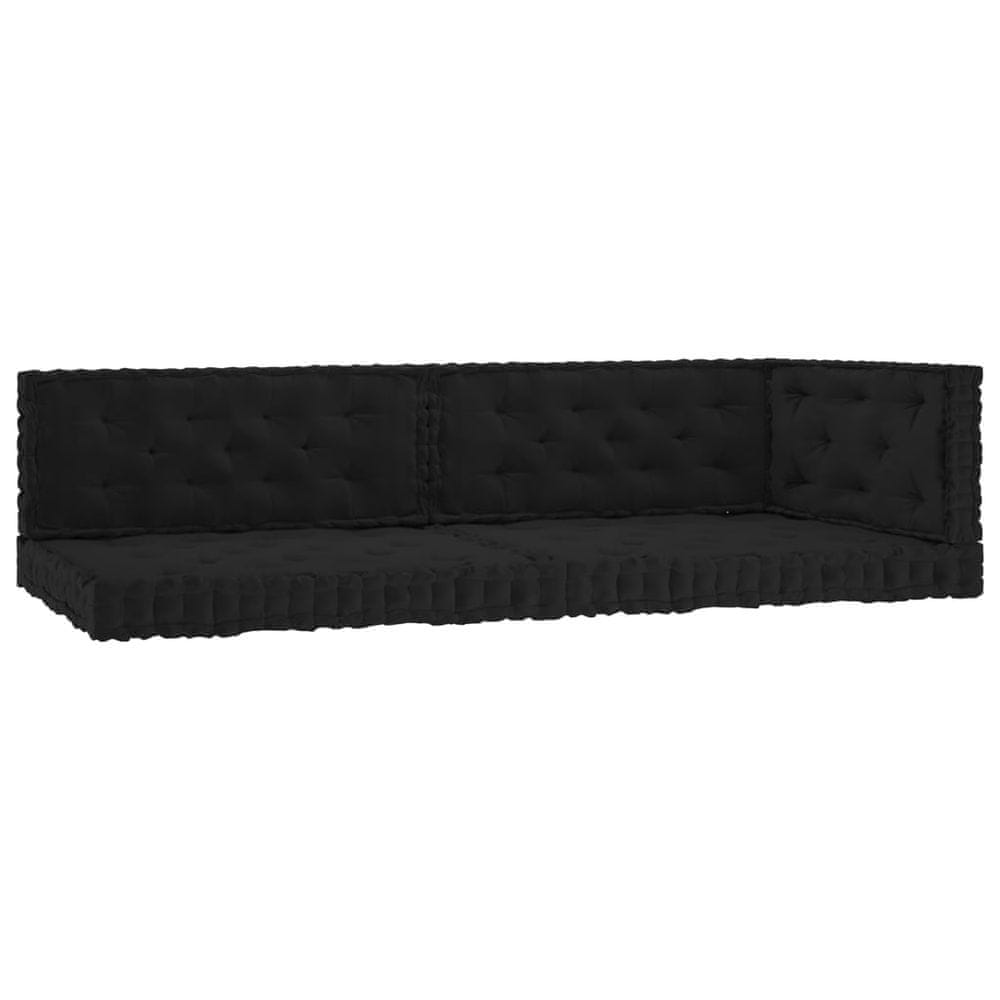 Vidaxl Podlahové podložky na paletový nábytok 5 ks čierne bavlna
